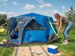 Coleman Familie Tent Octago Blue-lime -Camping Koopjes 65 4 coleman familie tent octago blue lime 2000035194