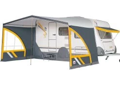 Dorema Caravanluifel Panorama -Camping Koopjes dorema caravan luifel panorama antraciet geel panorama 4