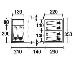 High Peak Porto 6 -Camping Koopjes high peak koepeltent porto 6 plattegrond 12240 2