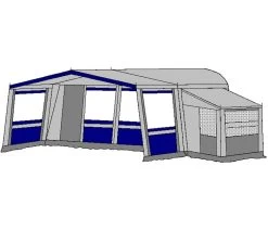 Te Velde Voortent De Vaart Lux 310 Cm. Blauw -Camping Koopjes te velde voortenten met uitbouw en luifel de vaart lux blauw8