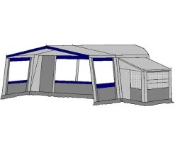 Te Velde Voortent De Vaart Standaard 240 Cm -Camping Koopjes te velde voortenten met uitbouw en luifel de vaart standaard blauw3